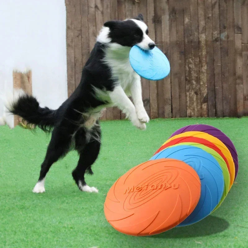 Multicolor Frisbeed Dog Toy  Fashion Pet Dog Silicone Game Flying
