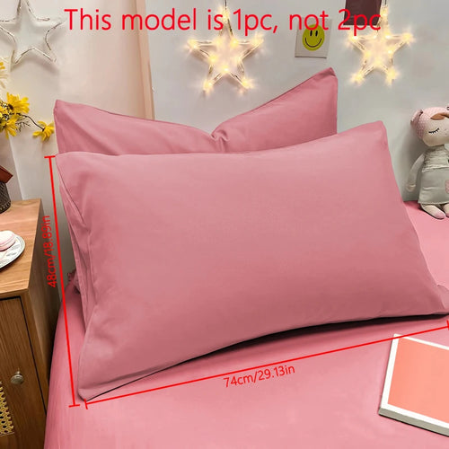 1 Piece Of Matte Solid Color Pillowcase, Bedroom Pocket Sealed Soft