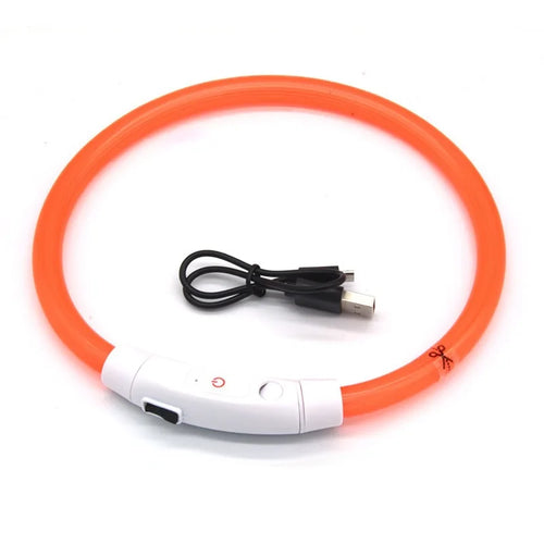 USB Rechargeable Fiber Optic Collar Pet Dog LED Light Collar Luminous