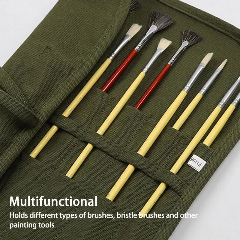 Painting Brushes Canvas Storage Bag, 22 Slots Watercolour and Gouache