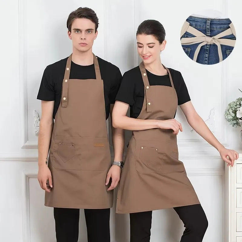 New Fashion Kitchen Aprons for Woman Men Chef Work Apron for Grill