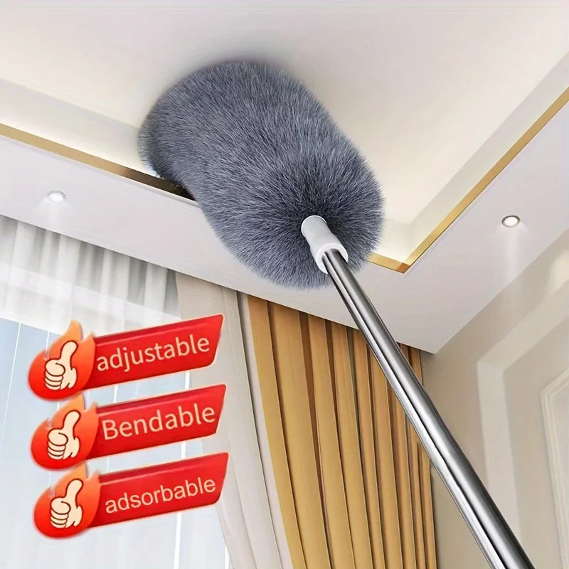 Multifunctional retractable duster with bendable head - reusable and