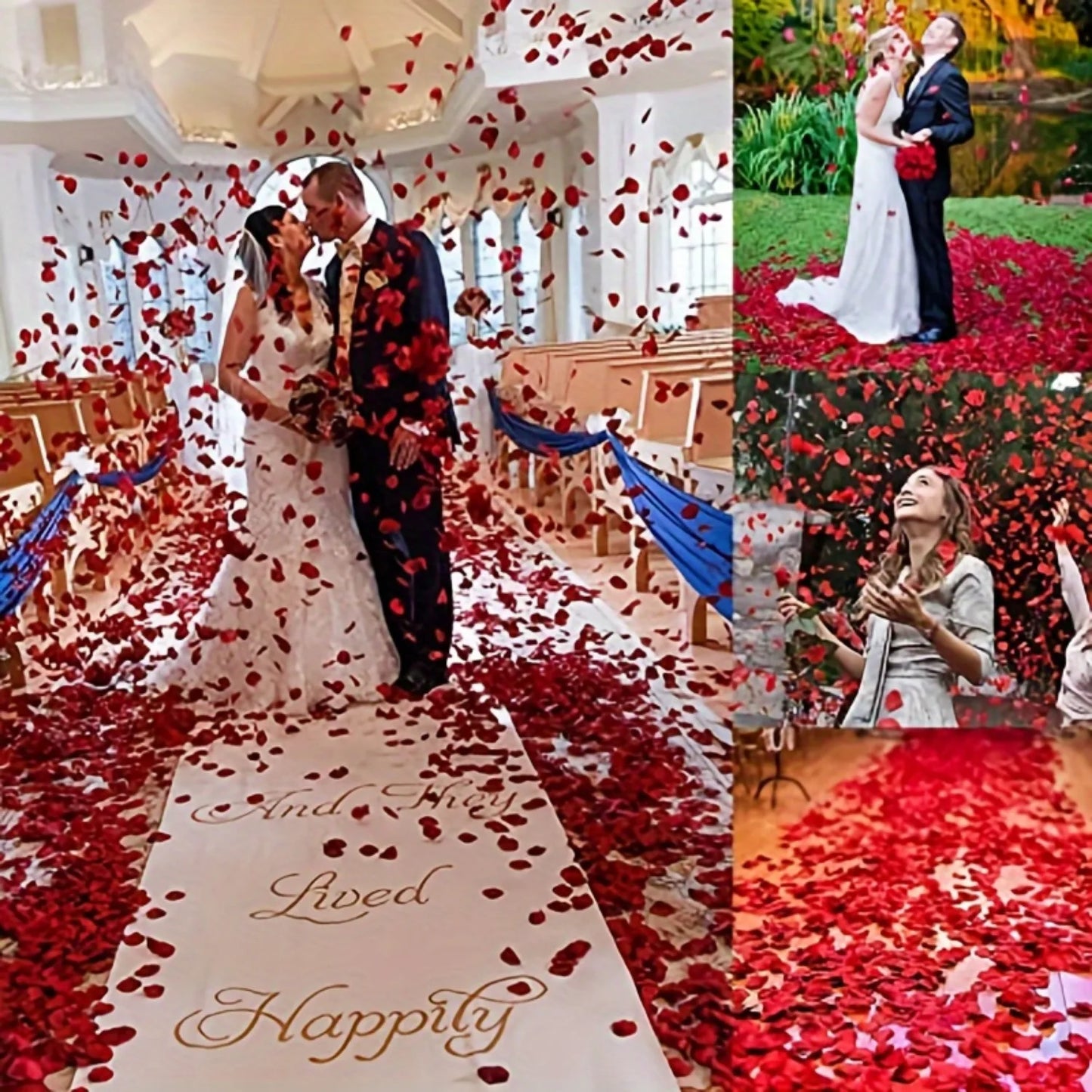2000Pcs Artificial Fake Rose Petals Colorful Simulation Silk Rose