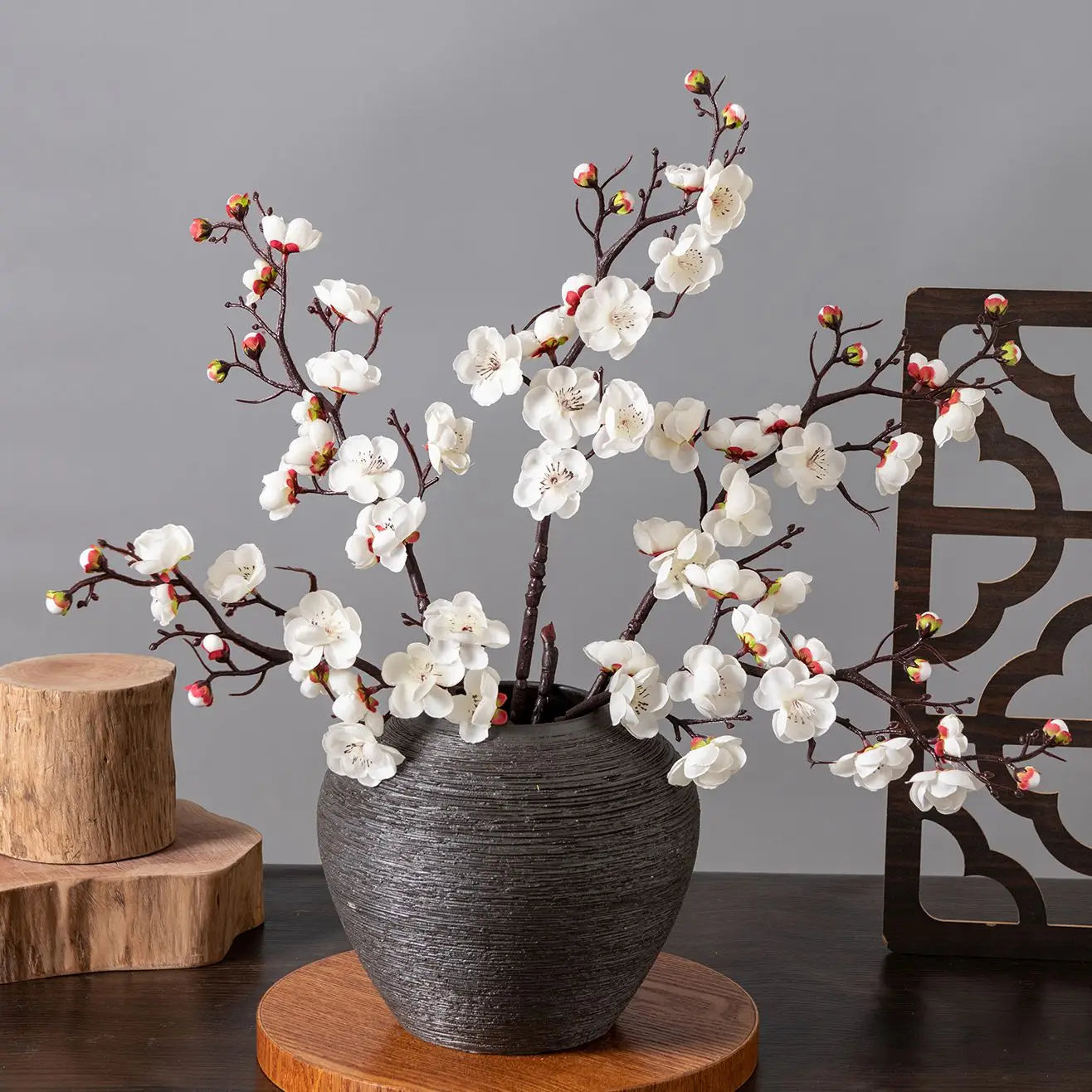 Artificial Flowers Spring Plum Blossom Peach Branch Silk Flowers for