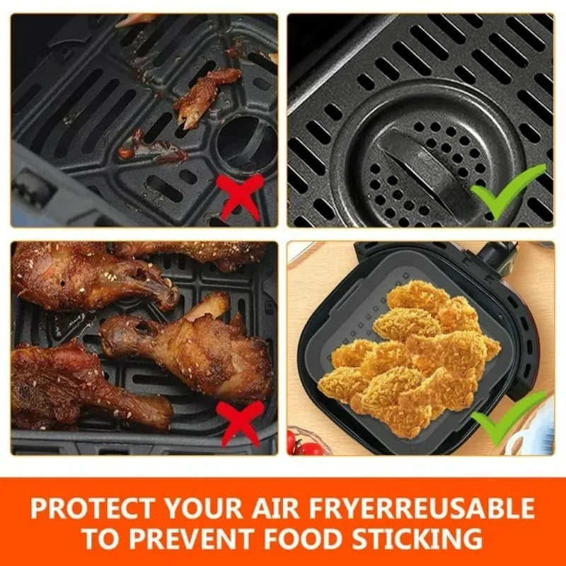 Reusable Silicone Air Fryer Basket Non-Stick Heat Resistant Air Fryer