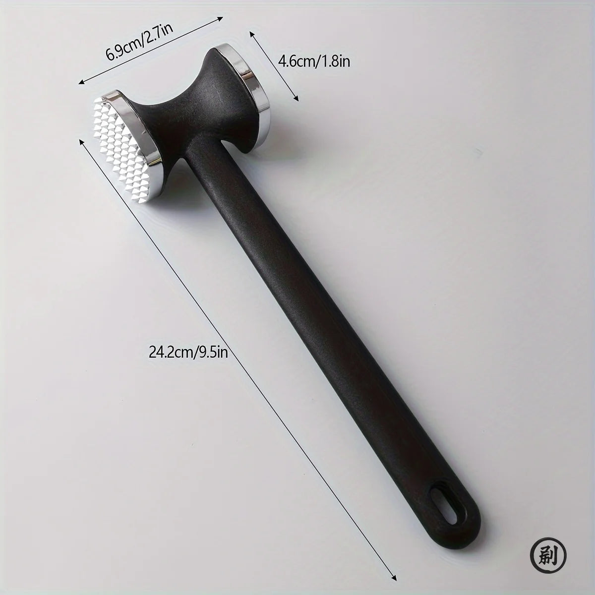 Heavy Duty Kitchen Meat Tenderizer Hammer with Rubber Grip, Stainless
