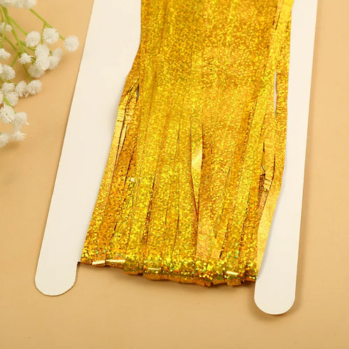 Cheap as a Party Metallic Tinsel Foil Fringe Curtains Backdrop for