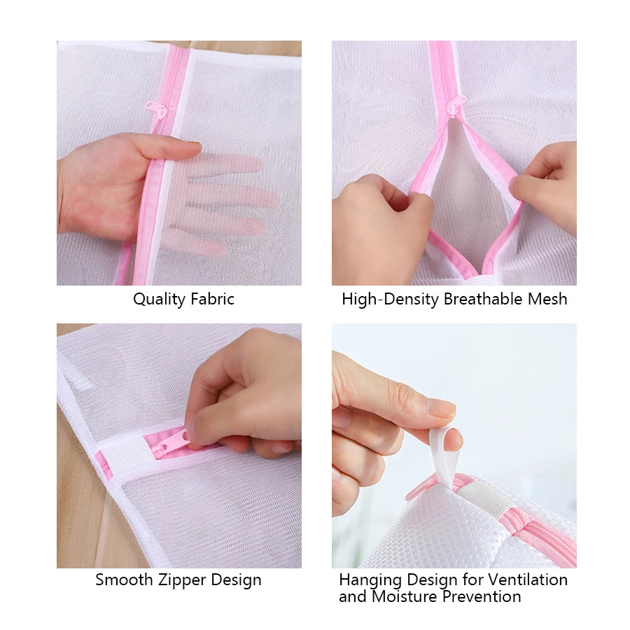 3Pcs/Set Bra Underwear Products Zippered Mesh Laundry Bags Baskets