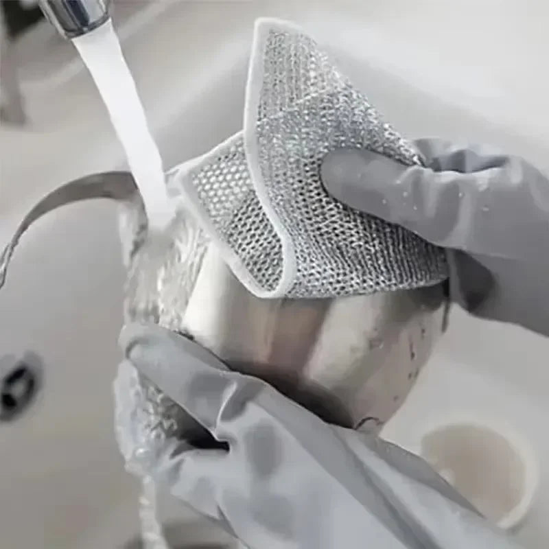 Thickened Steel Wire Cleaning Cloth Non-Scratch Double-layer Iron