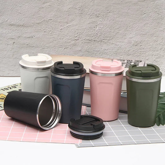 380/510ML Travel Stainless Steel Coffee Cup Thermal Mug Leak-Proof