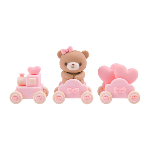 Pink Blue Bear Cake Topper Bear Doll Ornaments Insert Birthday Cake