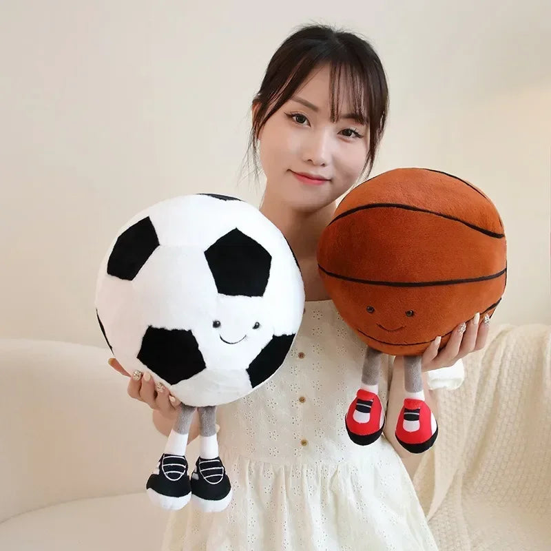 25-28cm football doll, basketball plush toy, creative football doll,