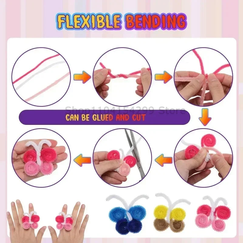 Pipe Cleaner Wire Pipe Cleaners Colorful Chenille Stems DIY Plush