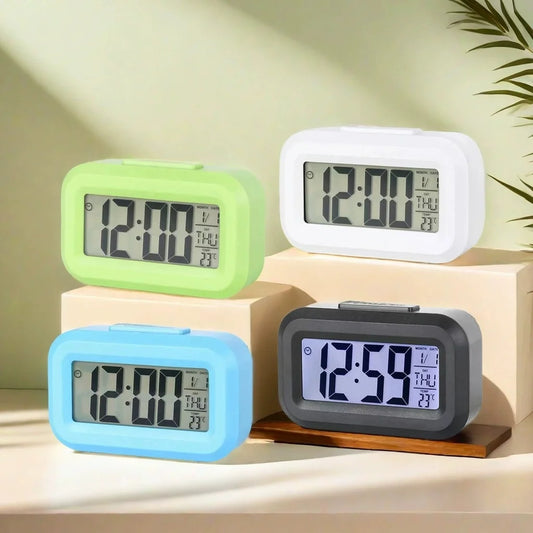 12/24h Led Digital Display Alarm Clock Home Bedside Battery Power