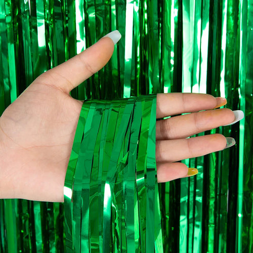 Cheap as a Party Metallic Tinsel Foil Fringe Curtains Backdrop for