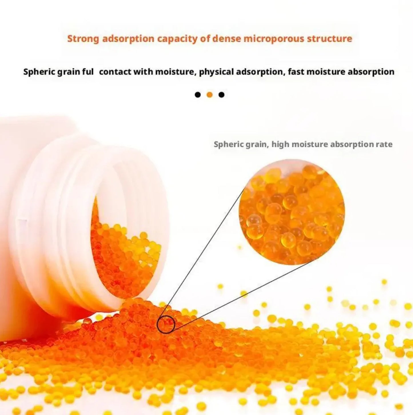 500g Blue/clear/orange Waterproof Reusable Silica Gel Beads Bottles