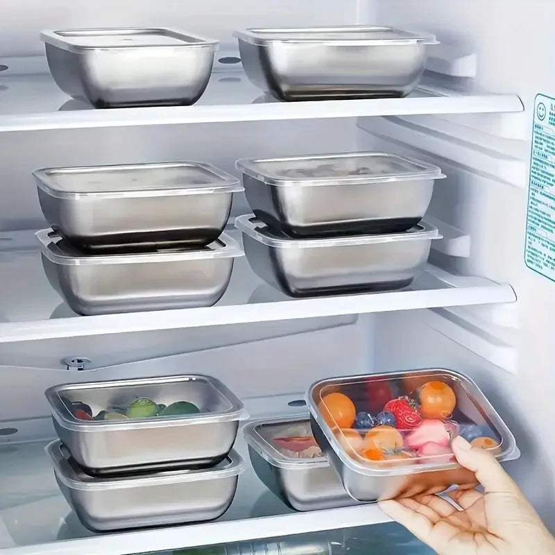 5pcs Stainless Steel Food Storage Stackable Meal Prep Boxes for