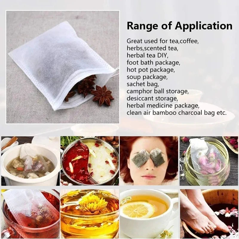 Disposable Teabags Non-woven Fabric Tea Filter Bags for Coffee Spice