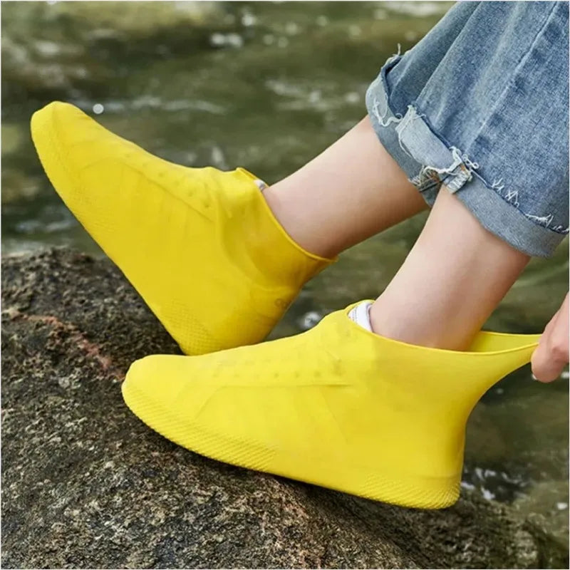 1 Pair Rubber Rain Boot Overshoes For Outdoor Use, Silicone Waterproof