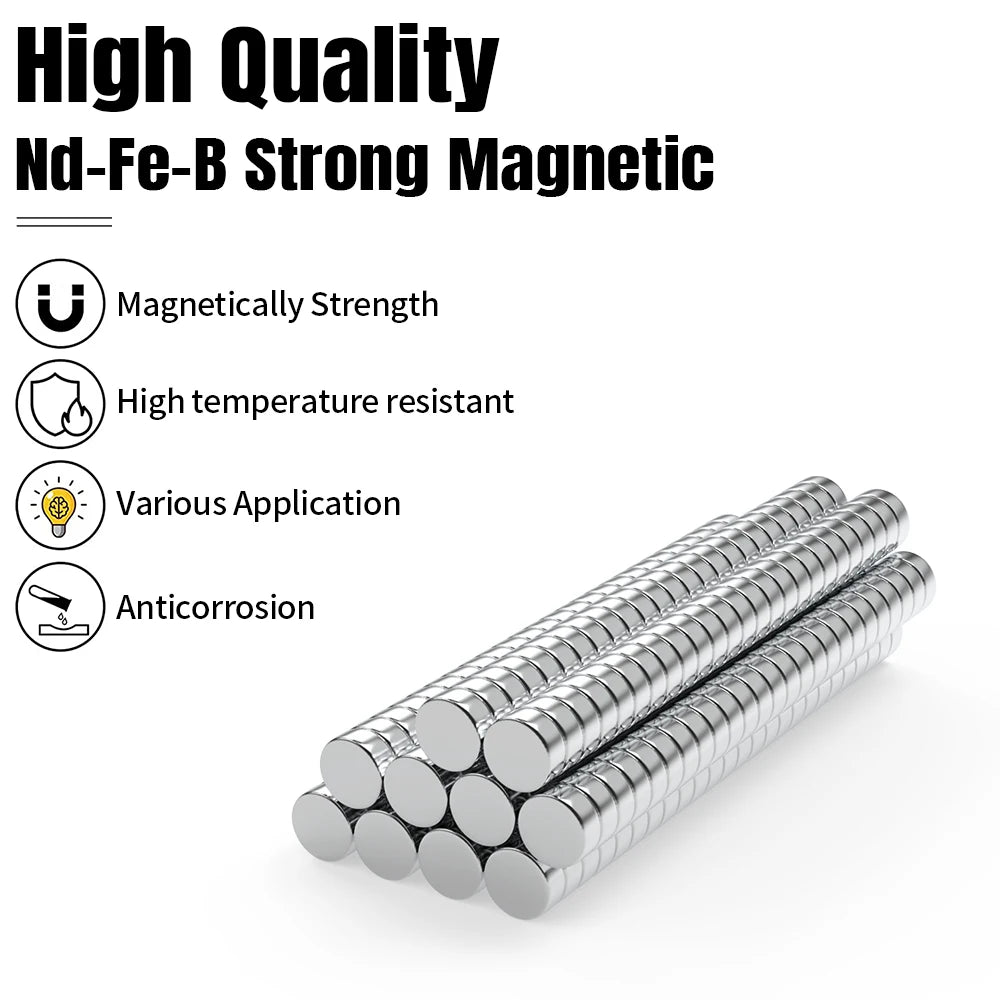 120pcs Powerful Round Magnets 4x2mm For Refrigerator,Office,DIY
