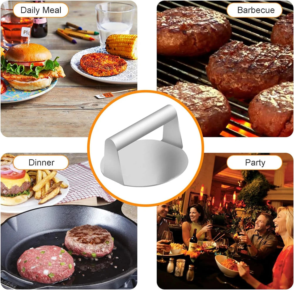 Stainless Steel Smash Burger Press Hamburger Patties Meat Masher