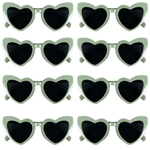 Bachelorette Party Heart Shaped Glasses Black White Pink Avocado Green