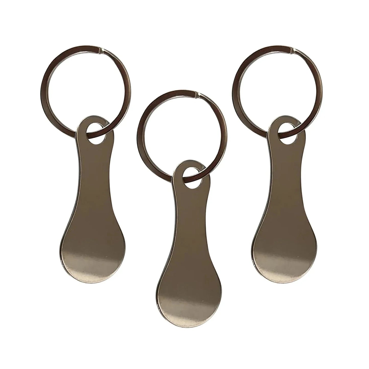 Shopping Cart Token Stainless Steel Hard Portable Key Ring Metallic