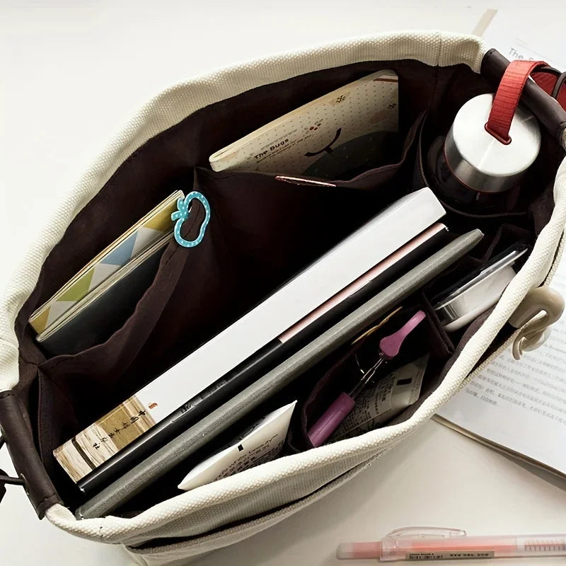 1/2pcs Drawstring Canvas Storage Organizers Multi-Pockets Liner Bag