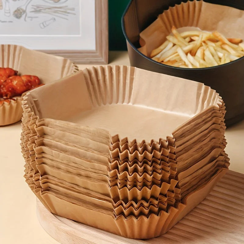 10-200pcs Air Fryer Disposable Paper Liner Square Air Fryer Liner Oil