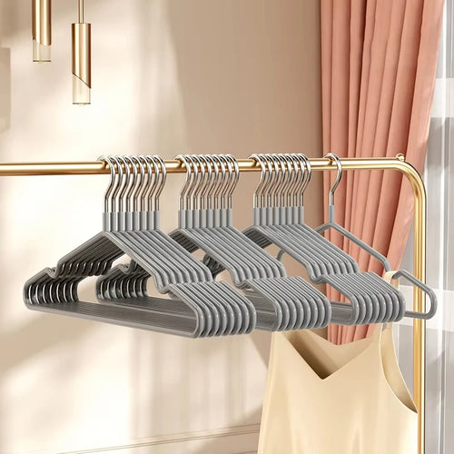 10pcs- Metal Traceless No-slip Clothes Hangers, Durable Strong Clothes