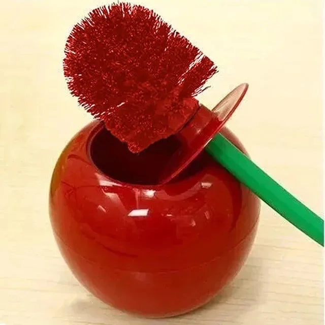 1pc Red Toilet Brush Creative Lovely Cherry Shape Lavatory Toilet