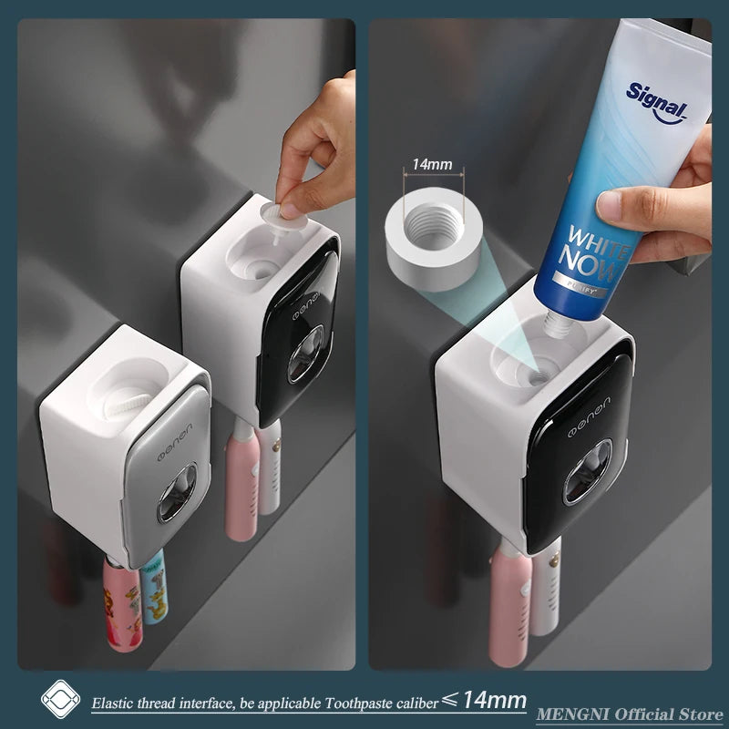 MENGNI Automatic Toothpaste Dispenser Wall-Mounted Bathroom Toothpaste