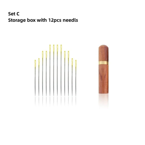 12/36PCS Sewing Needles Multi-size Side Opening Stainless Steel
