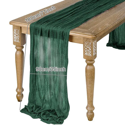 Semi-Sheer Gauze Table Runner Sage Cheesecloth Table Setting Dining