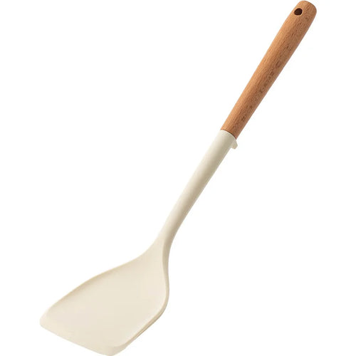 Silicone Kitchen Utensils Set Wooden Handle Non-stick Spatula Cookware