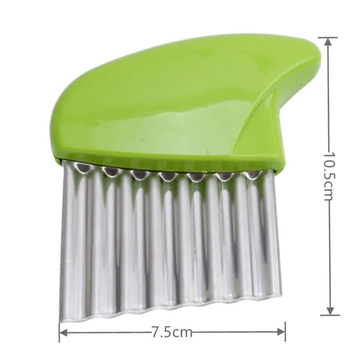 Stainless Steel Potato Chip Slicer Dough Vegetable Fruit Crinkle Wavy
