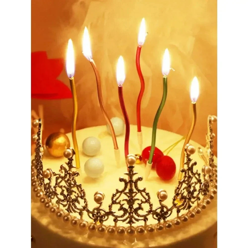 6/12/48pcs Birthday Candles Spiral Cake Candles  Long Thin Cake