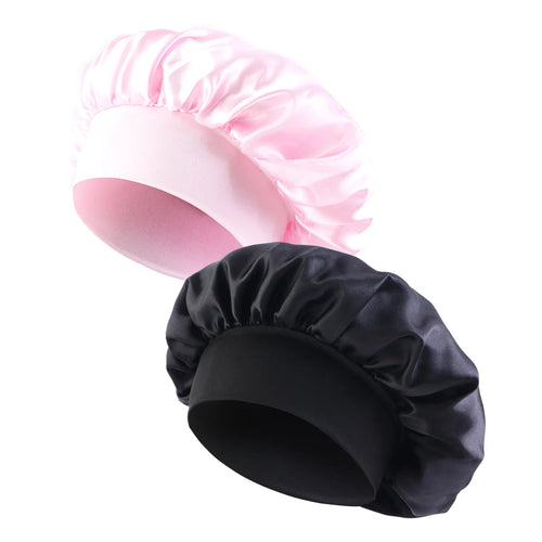 New Satin Wide Brim Nightcap Silky Bonnet Hair Wrap for Sleeping Sleep