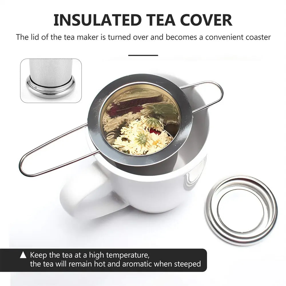 Stainless Steel Mesh Tea Infuser with Lid Reusable Cup Strainer Loose