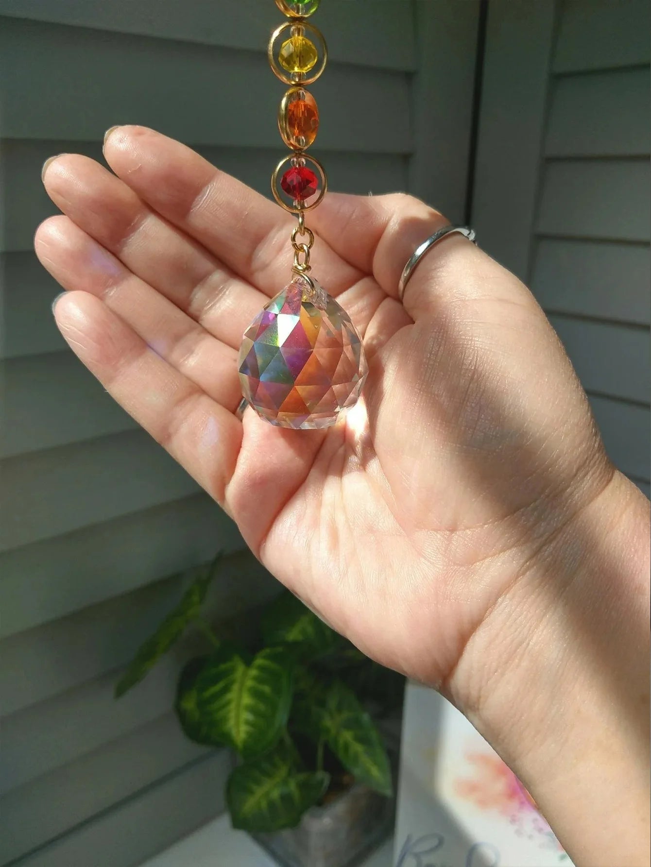 1pc Crystal Suncatcher Mobile Meditation Home Decor Rainbow Maker