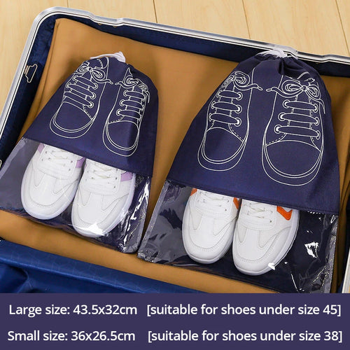 5pcs/set Shoe Storage Bag With Thickened Non-woven Fabric Strap Mouth