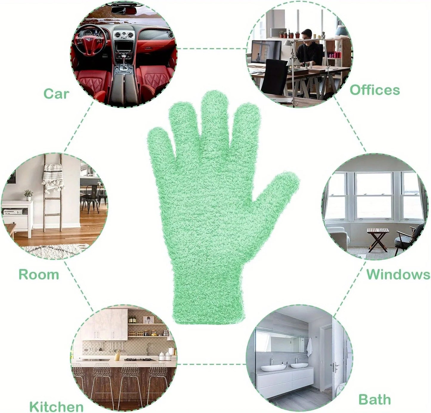 1pc Microfiber Dusting Gloves-Stretchable & Breathable Cleaning