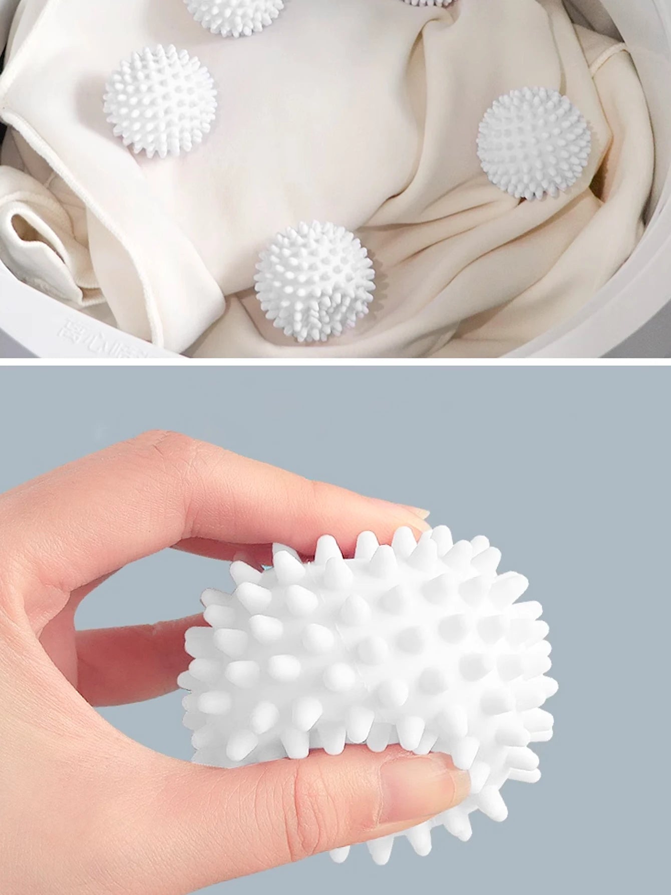 TPR Anti Winding Laundry Ball Circular Pure White Magic Cleaning Drum