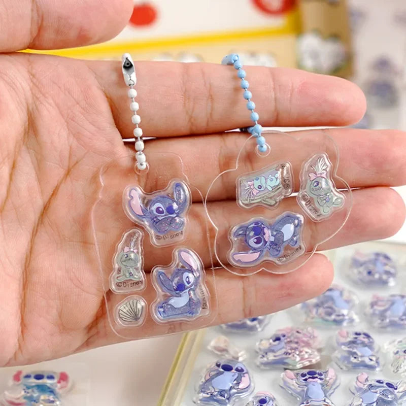 Genuine Stitch 3d Stereo Crystal Sticker Cute Cartoon Hand Account DIY