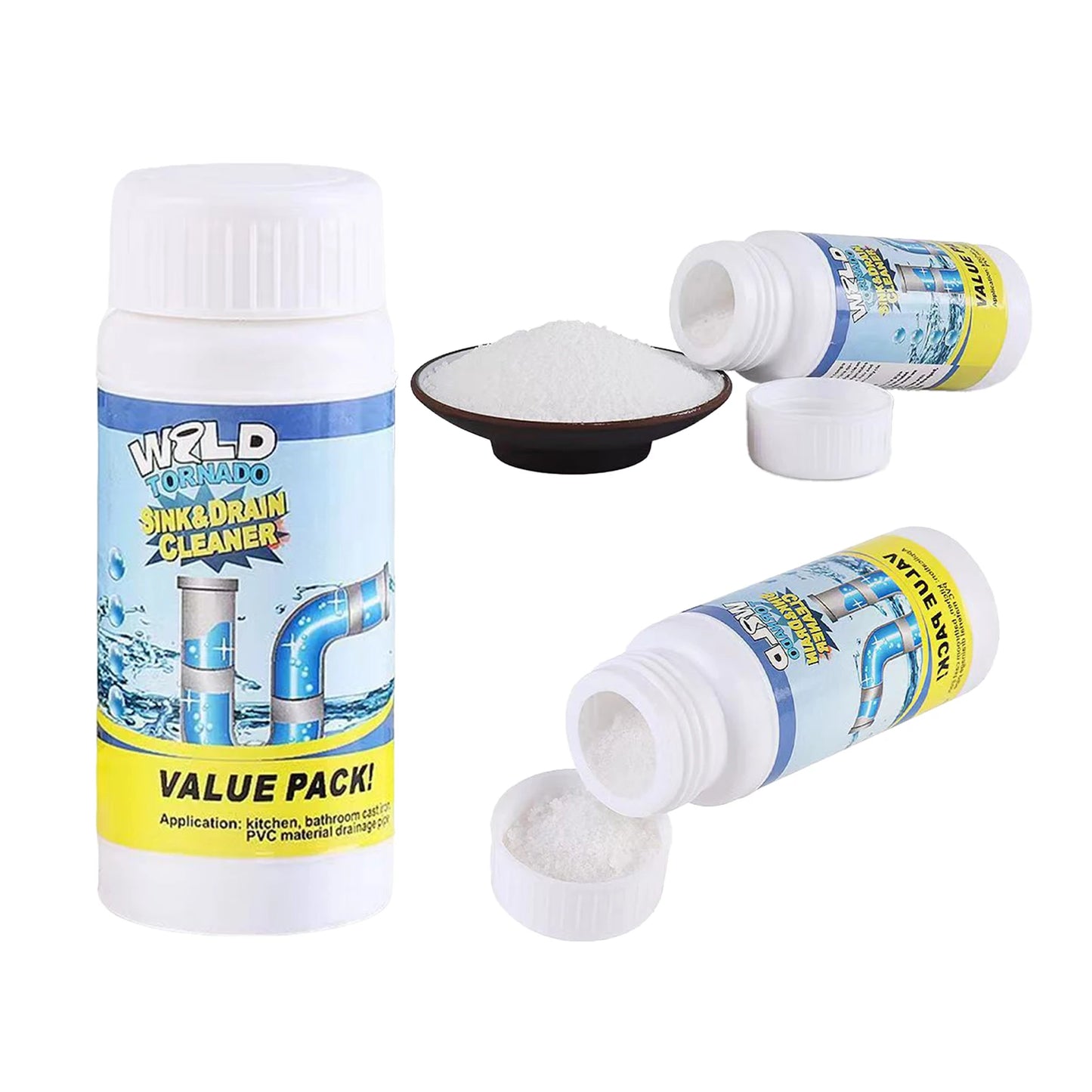 Powerful Sink and Drain Cleaner Powder Fast Acting Portable Powder