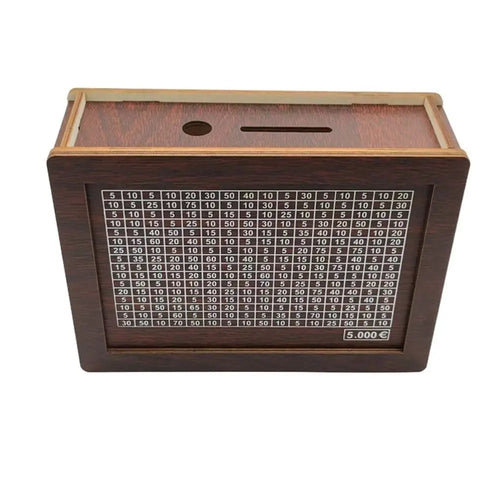 1000/3000/5000/10000 Euro Money Box Wooden Piggy Bank Reusable Money