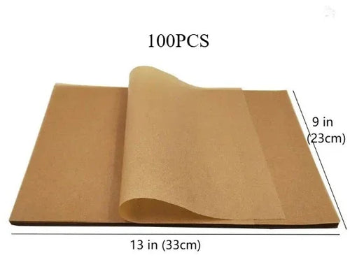 50/100Pcs Unbleached Baking Parchment Paper Sheets for Air Fryer Oven