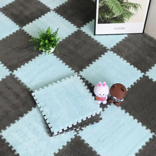 30*30CM Soft Plush Children Kids Rug Play Mat Puzzle Carpet Warm