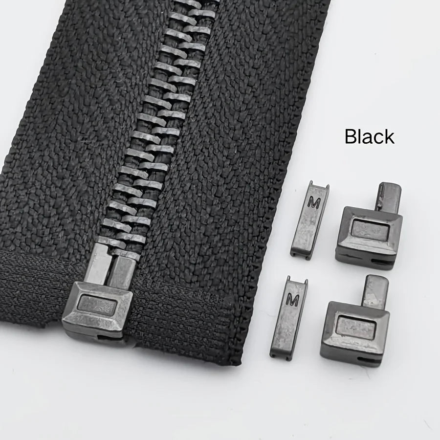 20-Piece Set Premium Metal Zipper Heads Gold Silver Bronze Black -