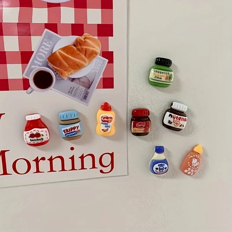 8pcs Refrigerator Magnets, Kawaii Cartoon Food Fridge Magnets, Cute